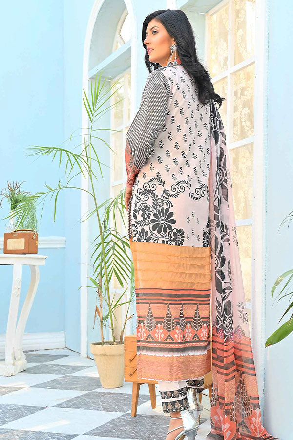 Feroza Digital Emb Lawn`22 LT-Pink