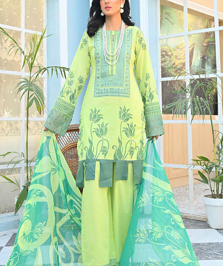 Feroza Digital Emb Lawn`22 P-Green