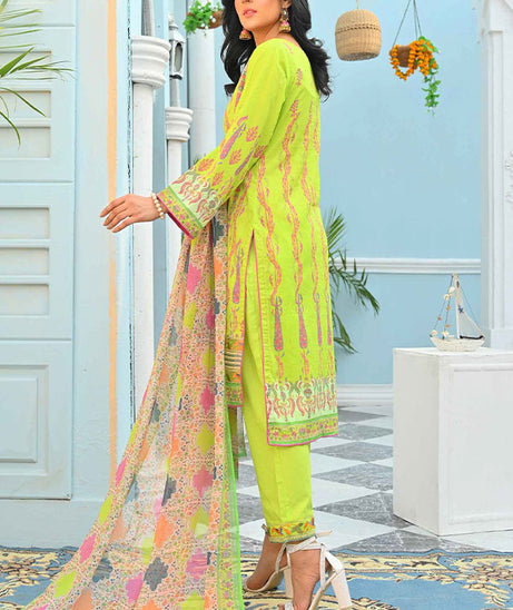 Feroza Digital Emb Lawn`22 Parrot