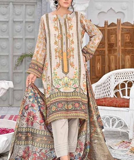 Feroza Digital Print Linen`22 D#01 (Fawn)