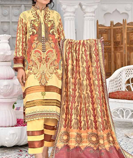 Feroza Digital Print Linen`22 D#01 (L-Golden)