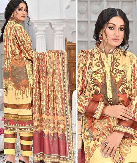 Feroza Digital Print Linen`22 D#01 (L-Golden)