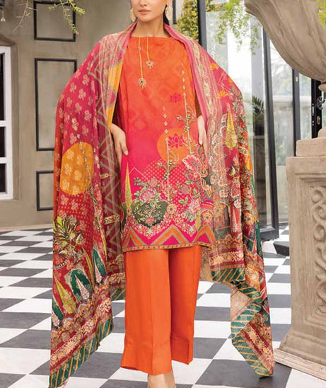Firdous Digital Jacquard'21 D#2390 Orange