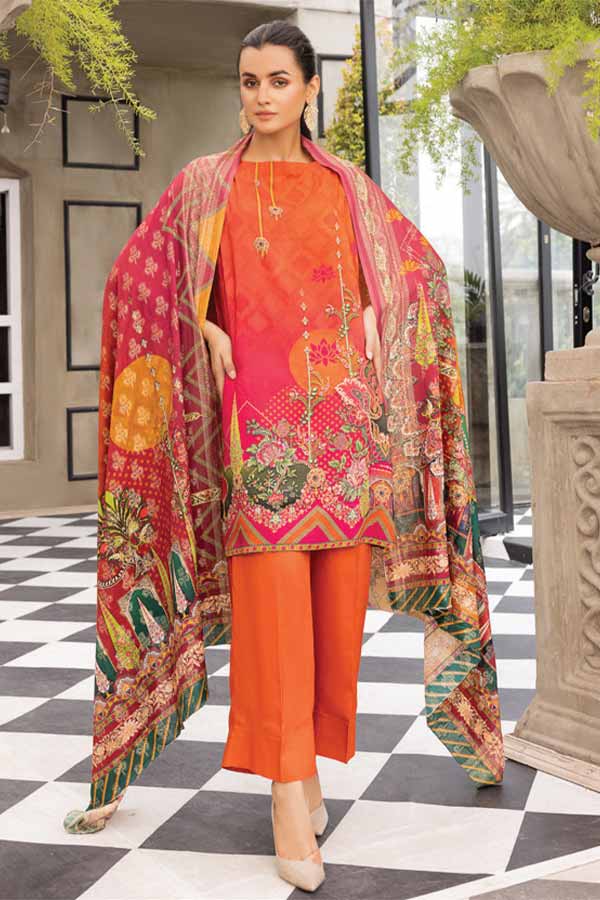 Firdous Digital Jacquard'21 D#2390 Orange