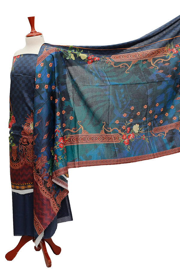 Firdous Digital Lawn'21 D#838 N Blue