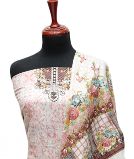 Firdous Korian Lawn Net Dupatta`25 D#12651 (T Pink)