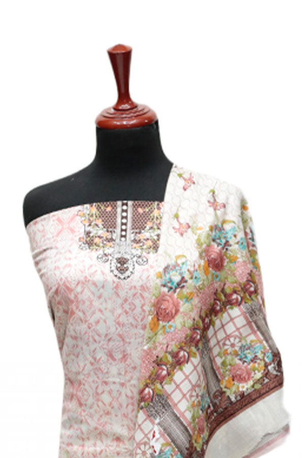 Firdous Korian Lawn Net Dupatta`25 D#12651 (T Pink)
