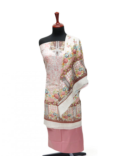 Firdous Korian Lawn Net Dupatta`25 D#12651 (T Pink)