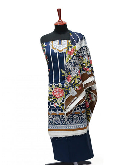 Firdous Korian Lawn Net Dupatta`25 D#12653 (Blue)