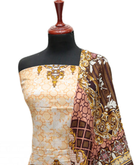 Firdous Korian Lawn Net Dupatta`25 D#12654 (Peach)