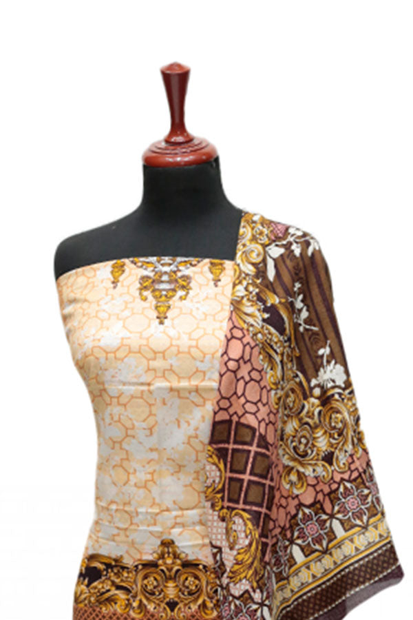 Firdous Korian Lawn Net Dupatta`25 D#12654 (Peach)