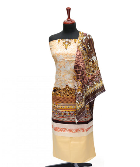 Firdous Korian Lawn Net Dupatta`25 D#12654 (Peach)