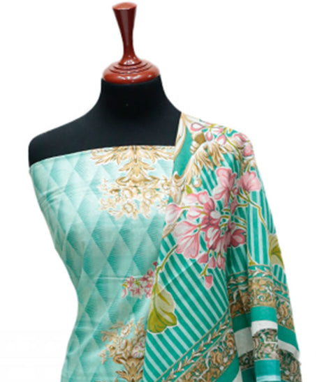 Firdous Korian Lawn Net Dupatta`25 D#12655 (Ferozi)