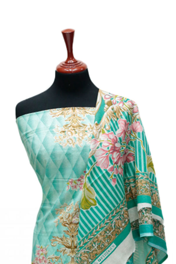Firdous Korian Lawn Net Dupatta`25 D#12655 (Ferozi)