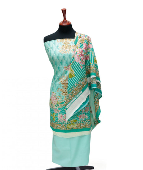 Firdous Korian Lawn Net Dupatta`25 D#12655 (Ferozi)