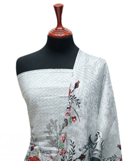 Firdous Korian Lawn Net Dupatta`25 D#12657 (L Grey)