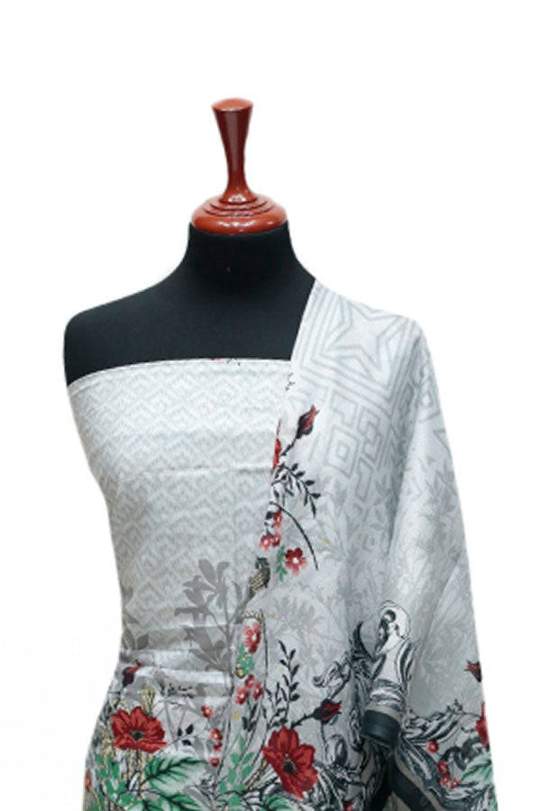 Firdous Korian Lawn Net Dupatta`25 D#12657 (L Grey)