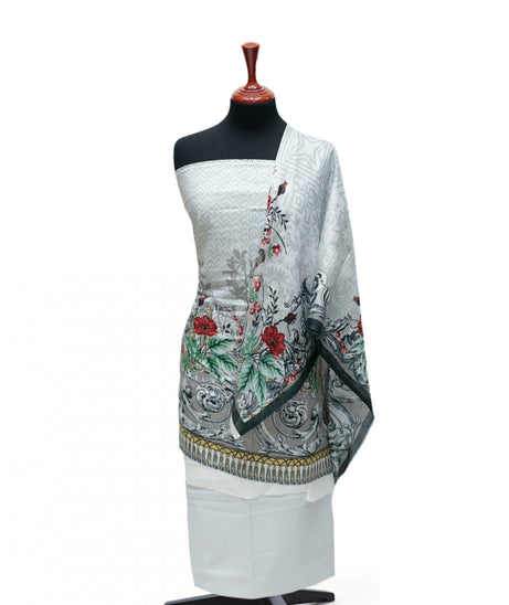 Firdous Korian Lawn Net Dupatta`25 D#12657 (L Grey)