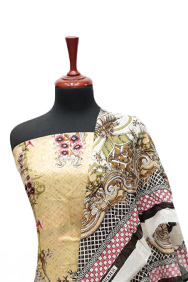 Firdous Korian Lawn Net Dupatta`25 D#12658 (Peach)