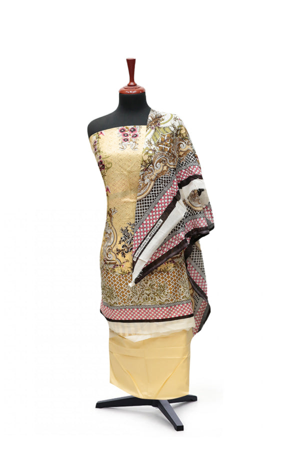 Firdous Korian Lawn Net Dupatta`25 D#12658 (Peach)