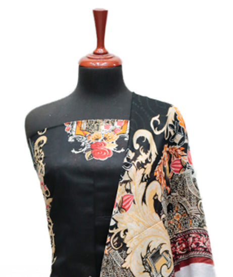 Firdous Korian Lawn Net Dupatta`25 D#12659 (Black)