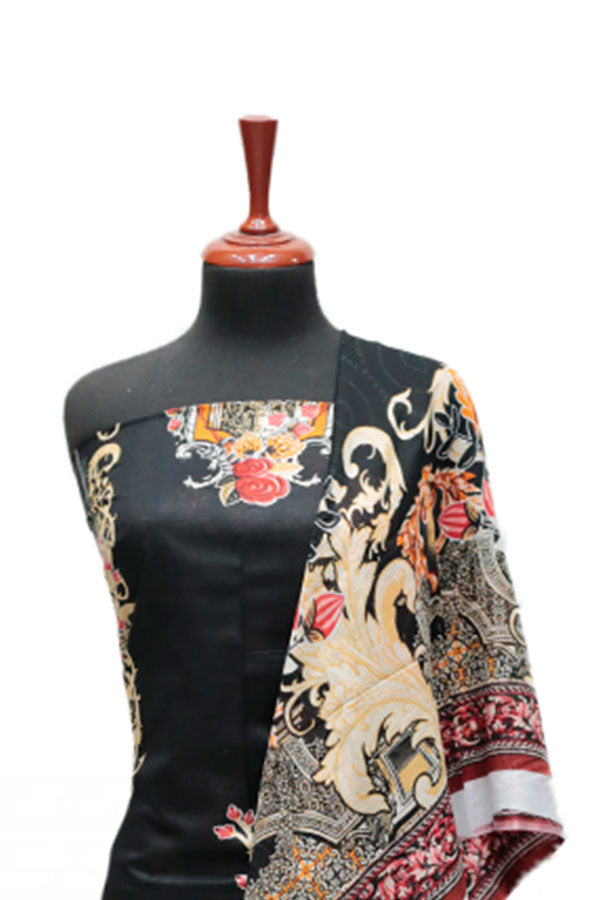 Firdous Korian Lawn Net Dupatta`25 D#12659 (Black)