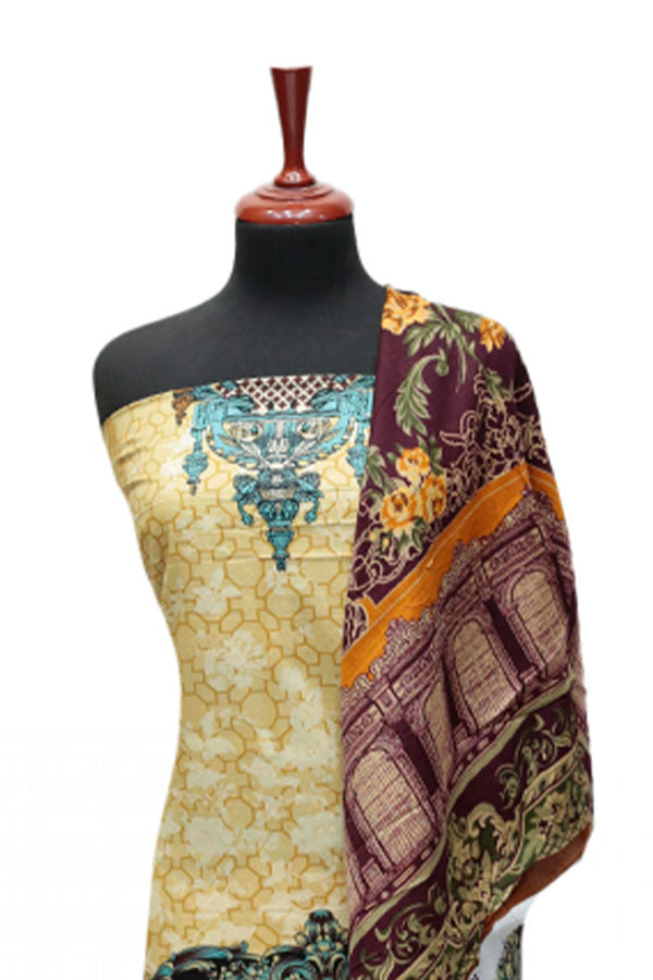 Firdous Korian N/Dupatta`25 D#12656 (Maroon)