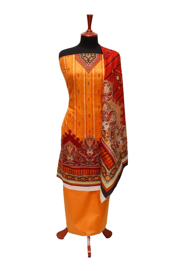 Firdous Print Lawn`22 D#612 Orange