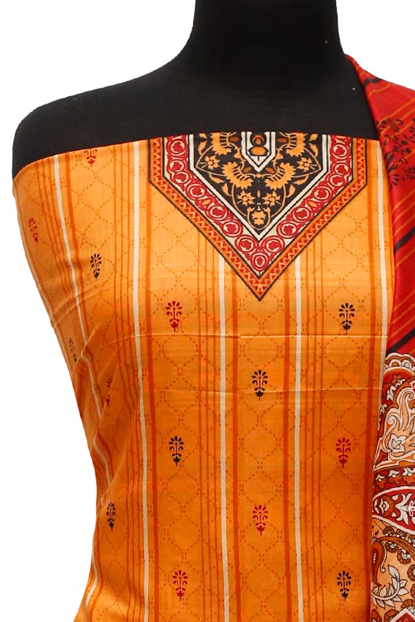 Firdous Print Lawn`22 D#612 Orange