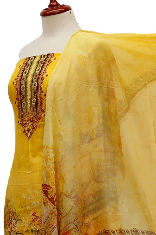 Five Star D/Lawn B/Dupatta`21 D#1427 (Yellow)