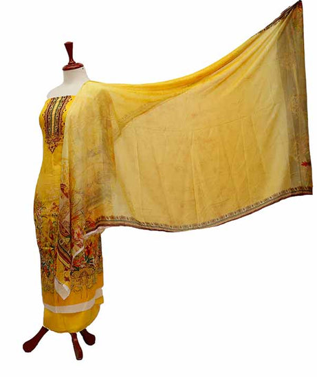 Five Star D/Lawn B/Dupatta`21 D#1427 (Yellow)
