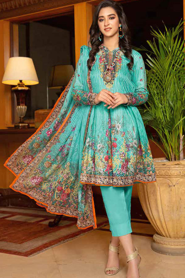 Five Star Muzlin C/Lawn`21 D#1312 Sea Green
