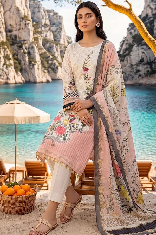 Floraison D/C Linen`26 D#7608 (Off White)