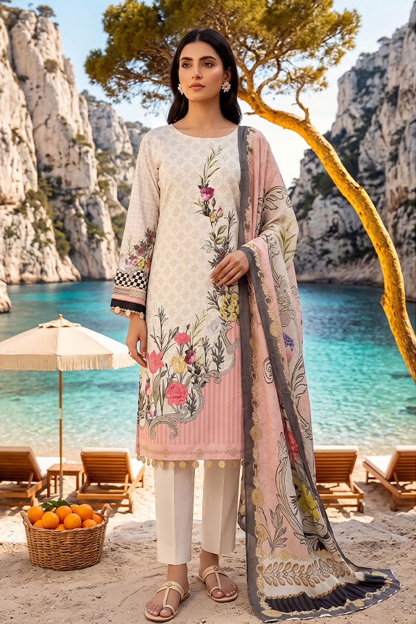 Floraison D/C Linen`26 D#7608 (Off White)