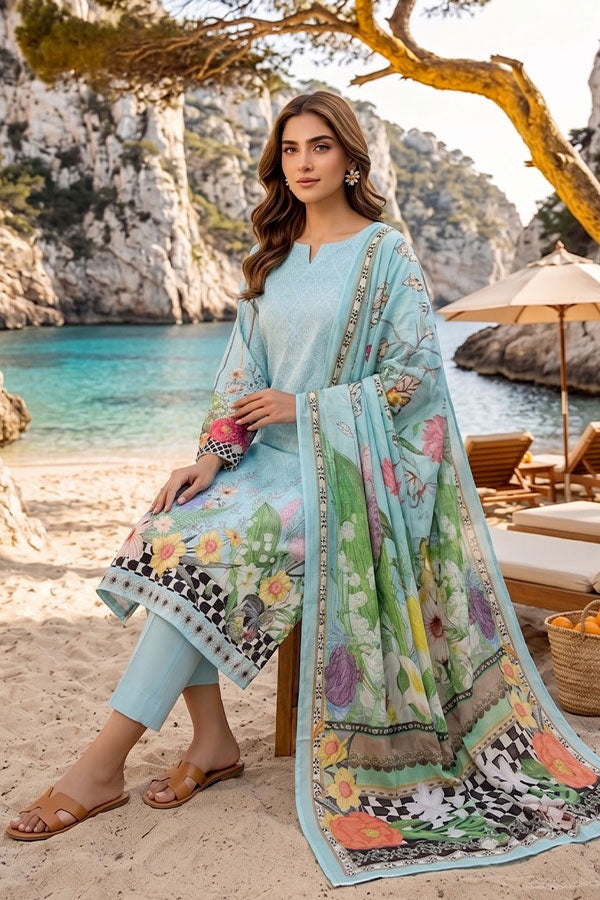 Floraison D/C Linen`26 D#7609 (Sky)