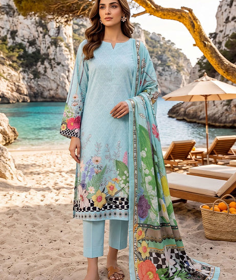 Floraison D/C Linen`26 D#7609 (Sky)