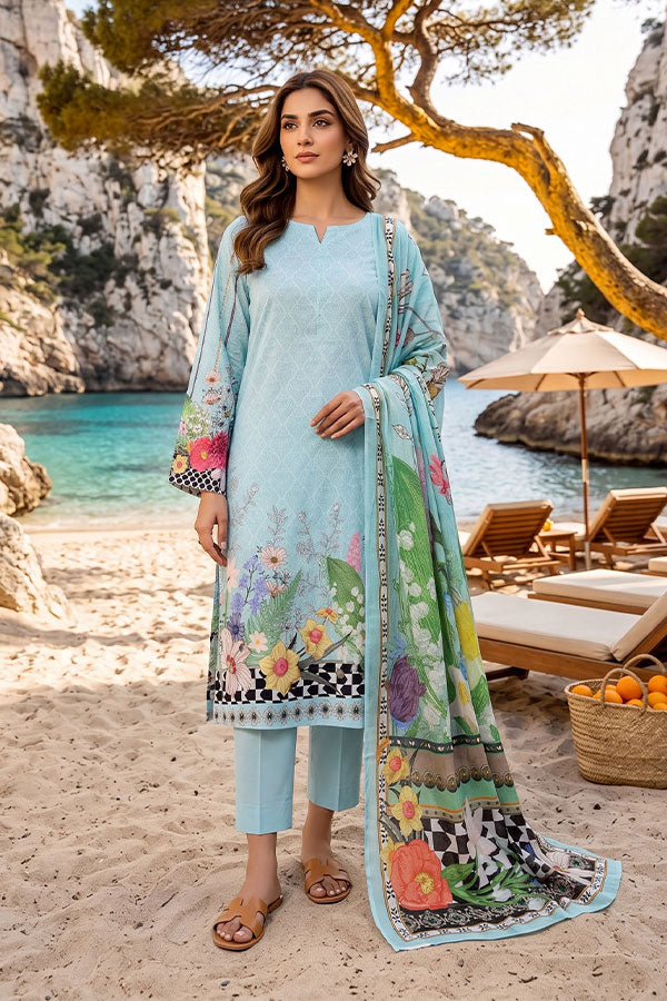 Floraison D/C Linen`26 D#7609 (Sky)