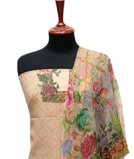 Floraison D/Chiffon Dupatta`25 D#11702 (L Peach)