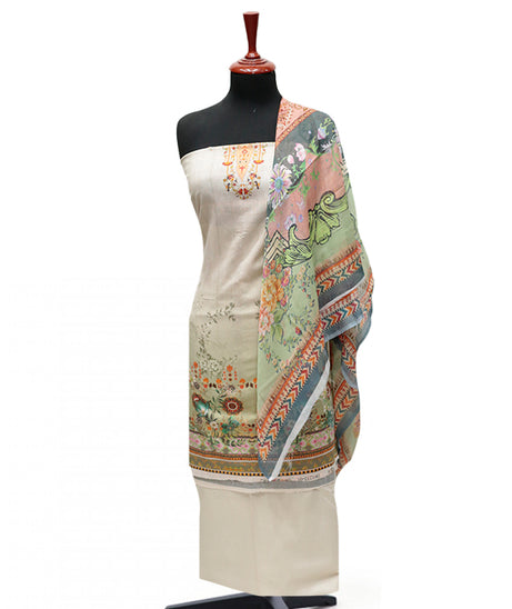 Floraison D/Chiffon Dupatta`25 D#11706 (Fawn)