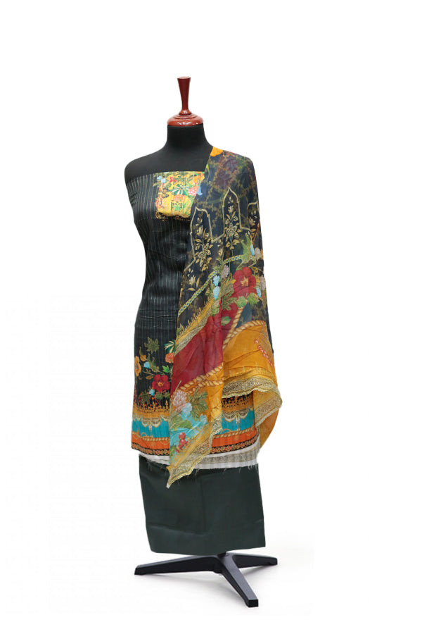 Floraison D/Chiffon Dupatta`25 D#11711 (M Green)