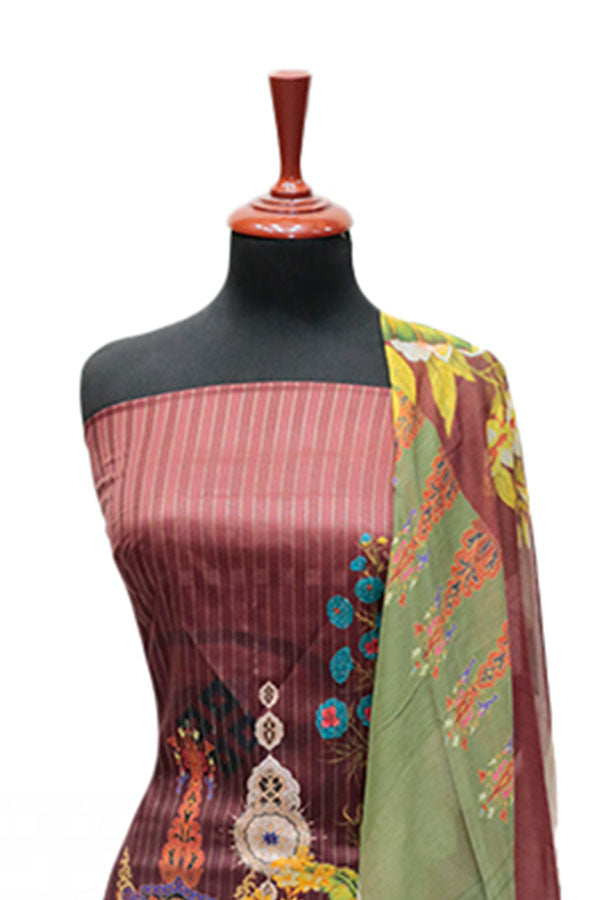 Floraison D/Chiffon Dupatta`25 D#11712 (Maroon)