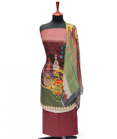 Floraison D/Chiffon Dupatta`25 D#11712 (Maroon)