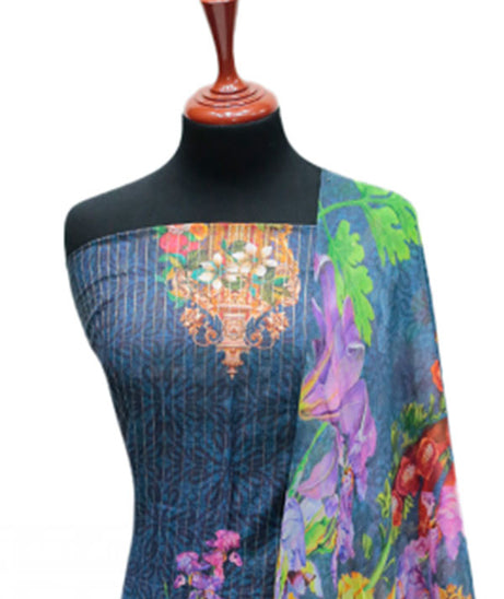 Floraison D/Chiffon Dupatta`25 D#11714 (Blue)