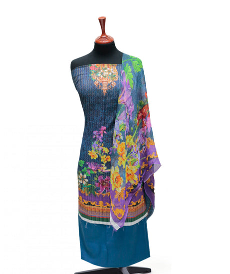 Floraison D/Chiffon Dupatta`25 D#11714 (Blue)