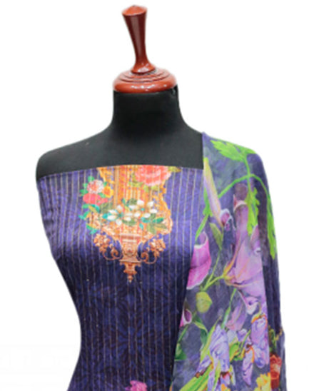 Floraison D/Chiffon Dupatta`25 D#11715 (Purple)