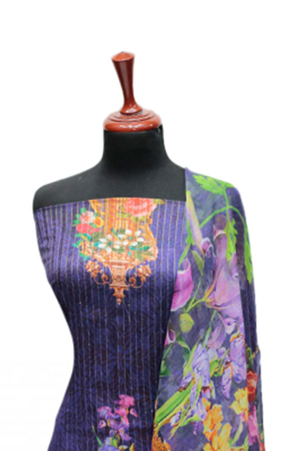 Floraison D/Chiffon Dupatta`25 D#11715 (Purple)