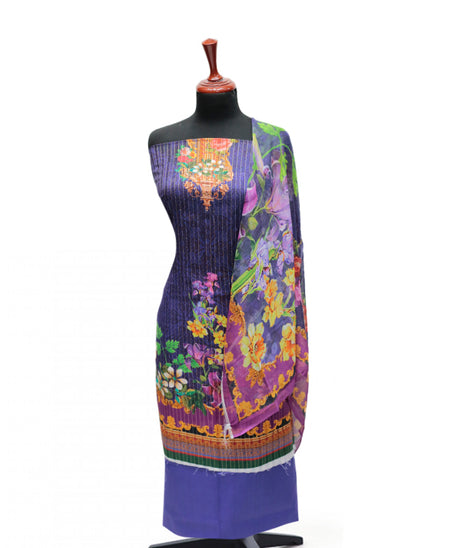 Floraison D/Chiffon Dupatta`25 D#11715 (Purple)