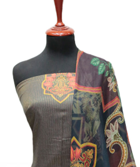 Floraison D/Chiffon Dupatta`25 D#3207 (Grey)