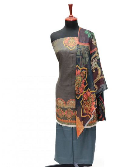 Floraison D/Chiffon Dupatta`25 D#3207 (Grey)