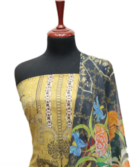 Floraison D/Chiffon Dupatta`25 D#3209 (Black)
